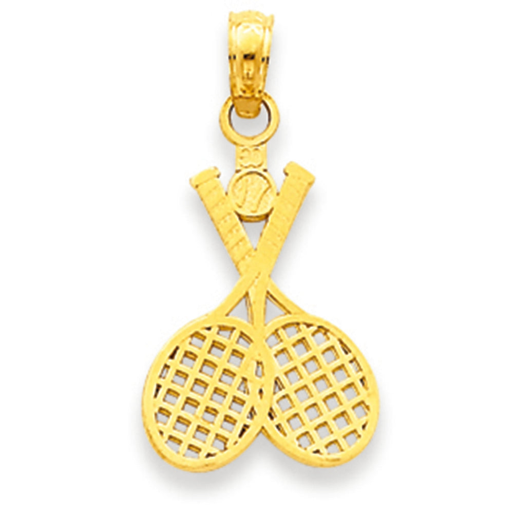Yellow Gold Tennis Rackets Charm