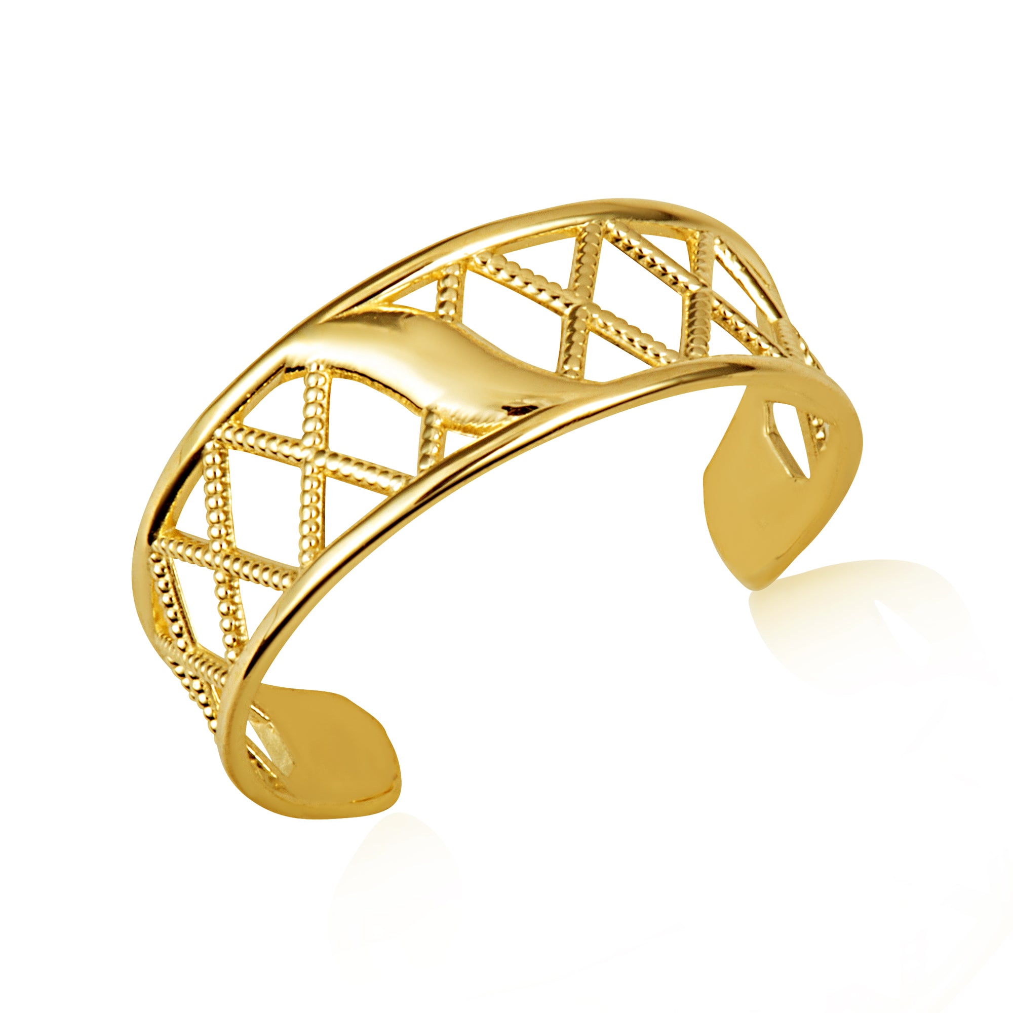 Yellow Gold X Design Toe Ring